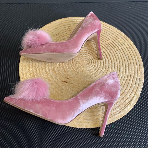 Sam Edelman Shoes - Sam Edelman Beautiful Textured&Faux Fur Pom Pumps